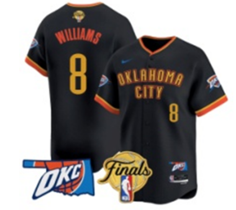 Men 2025 Oklahoma City Thunder #8 Williams black NBA Jersey style 3->oklahoma city thunder->NBA Jersey